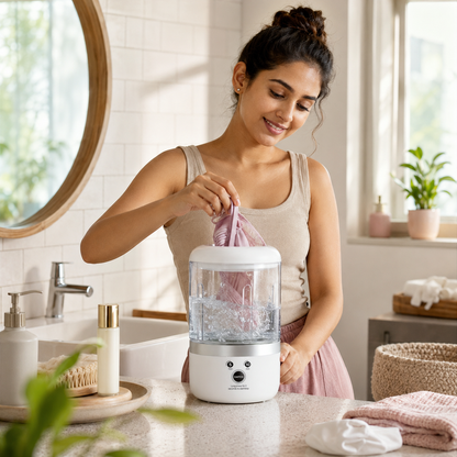 WashGo Mini Portable Washing Machine – 5-Min Quick Clean for Innerwear, Socks & Baby Clothes