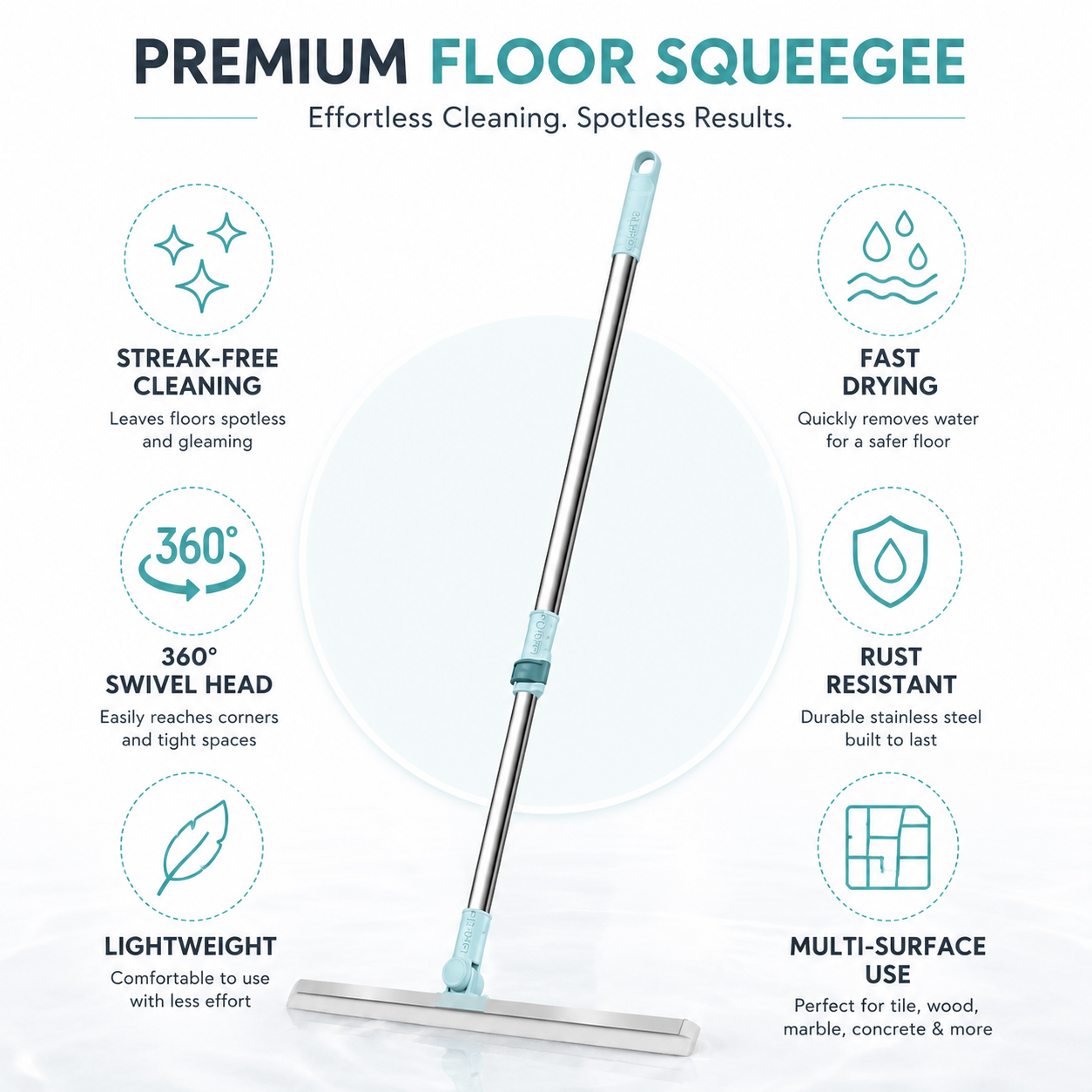 Streak free floor wiper
