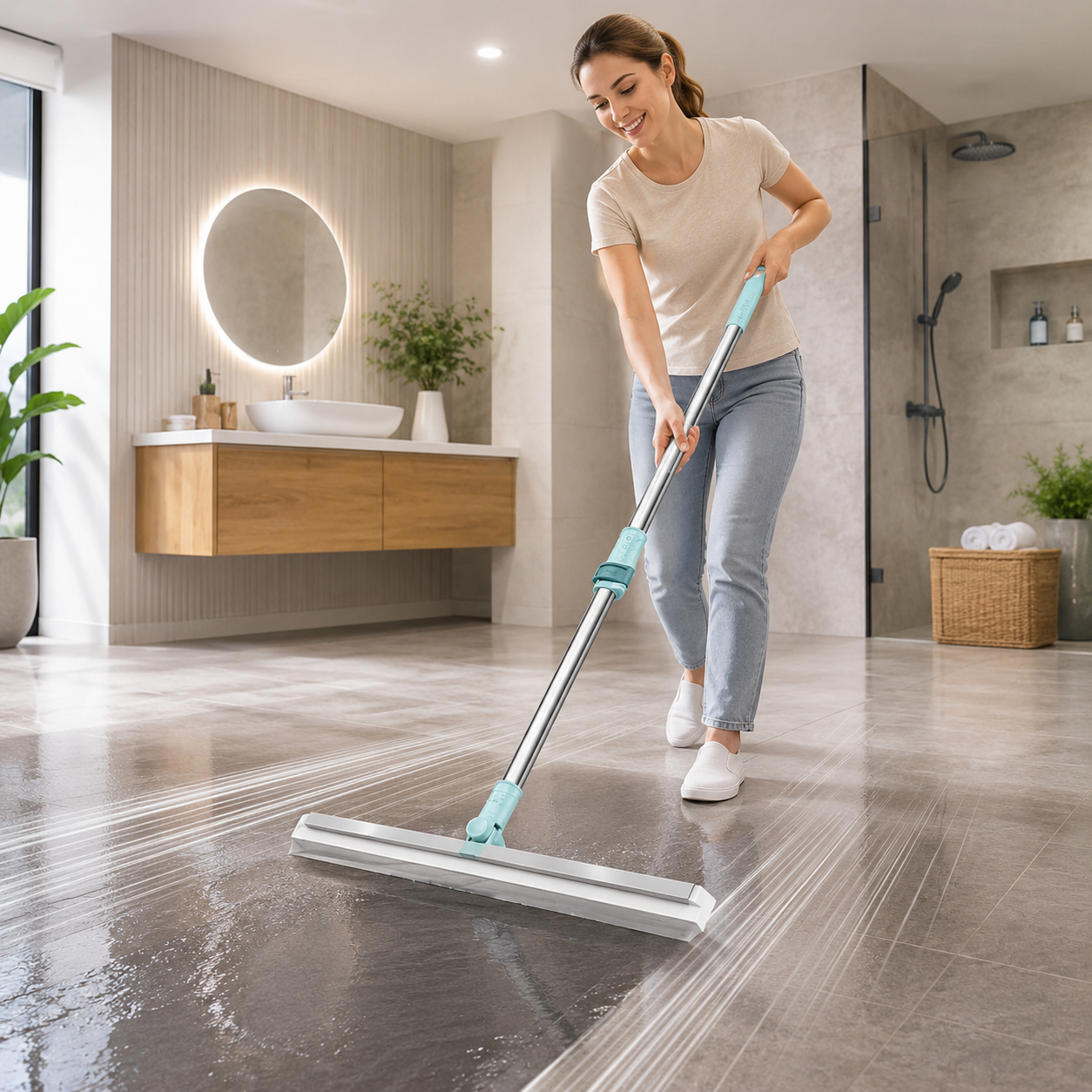 Streak free floor wiper